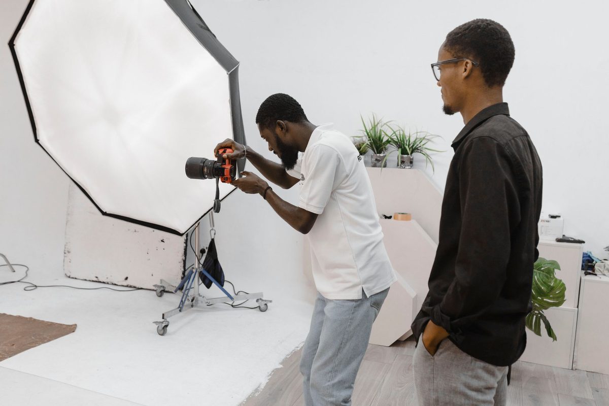 Modern professional camera rental equipment and photography gear